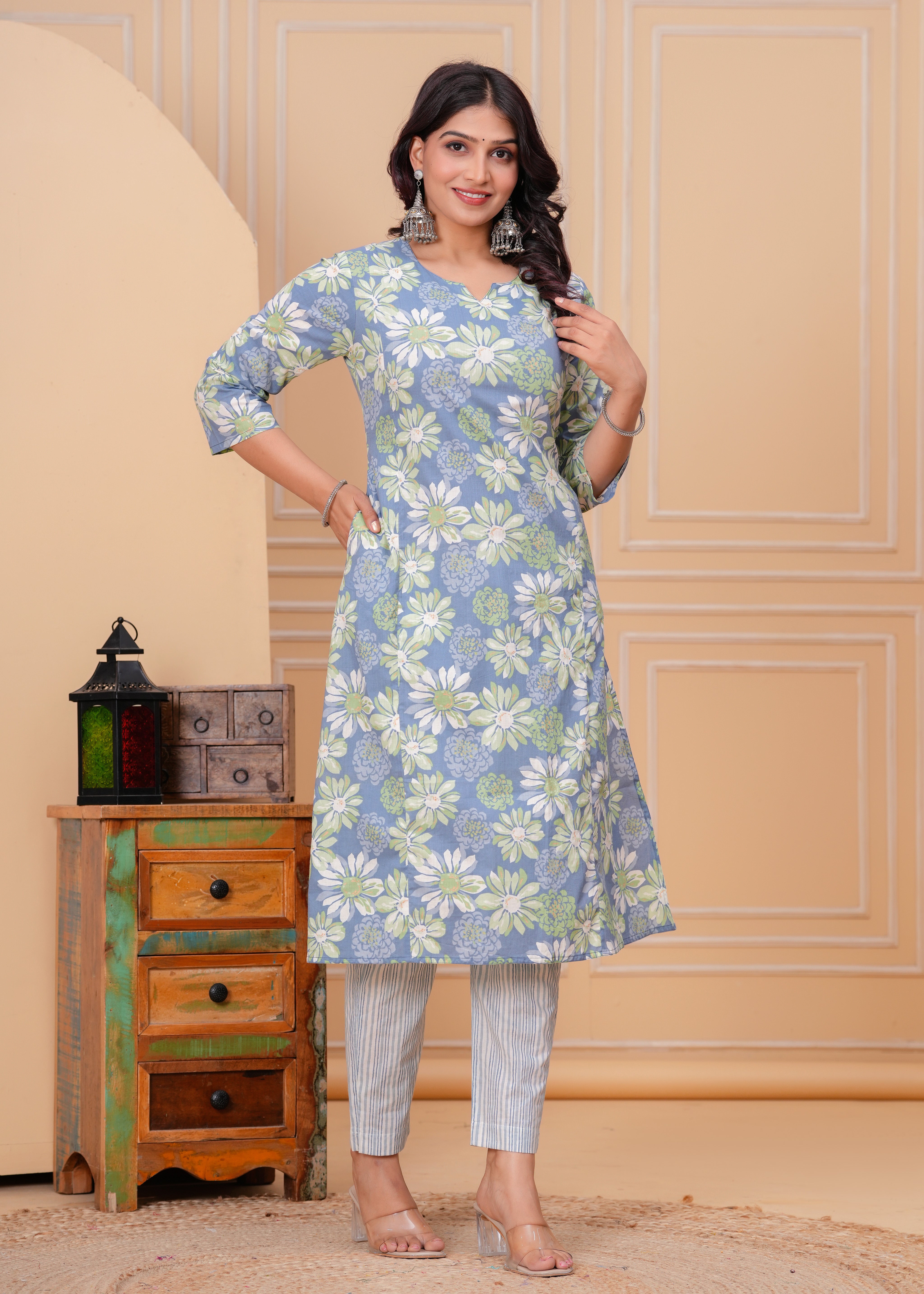 Light Blue Linen Cotton Co-ord set